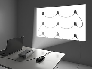 CL-200Aでプロジェクター多點を測定するシーン